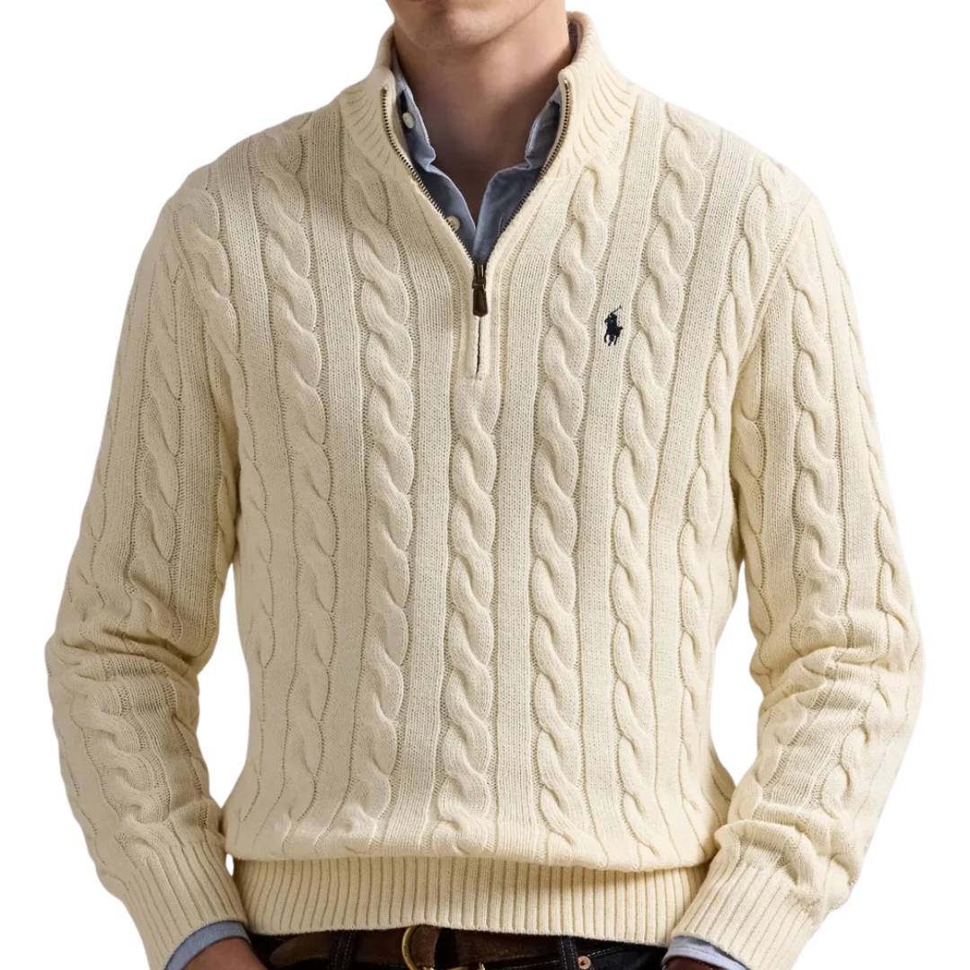 [Buy 1, Get 1 Free] R. Lauren Cable-Knit Sweater & Half-Zip sweater.