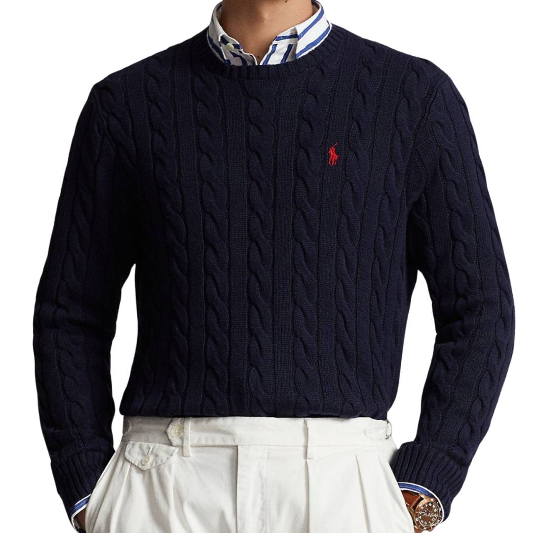 [Buy 1, Get 1 Free] R. Lauren Cable-Knit Sweater & Half-Zip sweater.