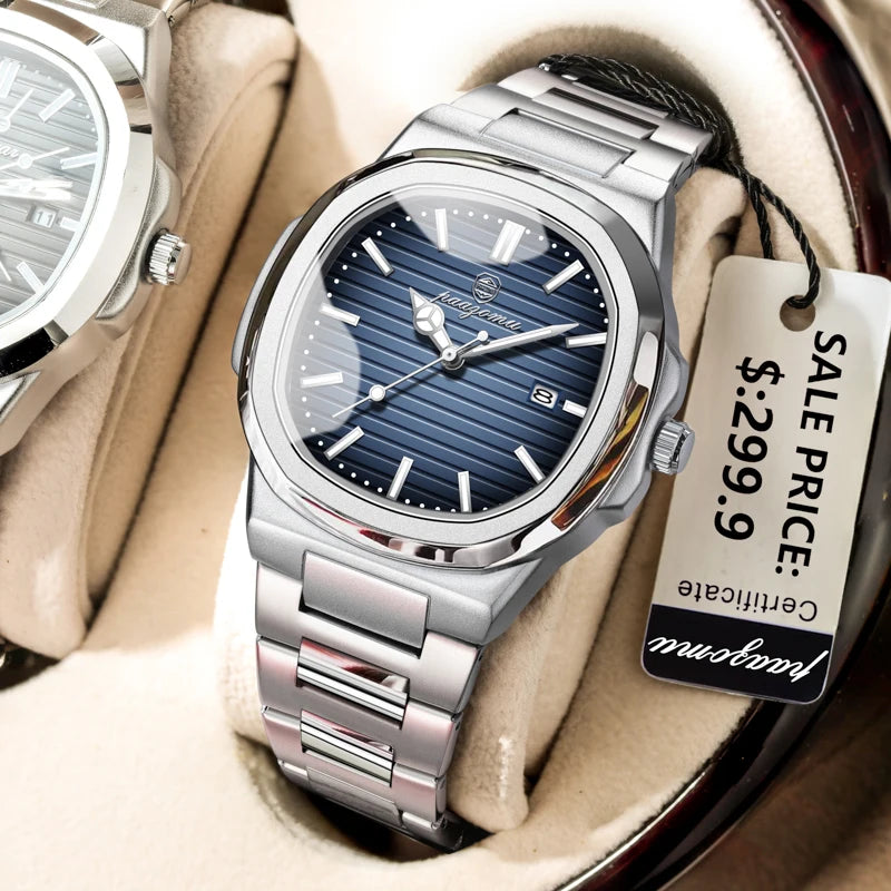 POEDAGAR Luxury Men Quartz Watch Waterproof